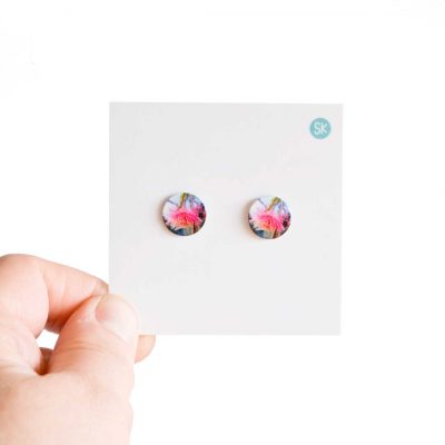 Gum tree flower stud earrings