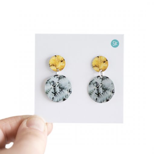 Wattle tree flower double dangle - Australiana inspired earrings