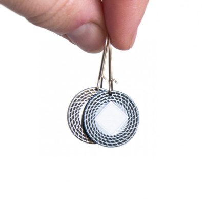 Handmade silver pattern dangle earrings