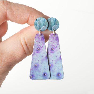 Purple-cactus-long-stud-earrings
